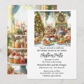 Invitation Fête de Noël festive  (Devant / Derrière)