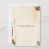Invitation Fête de Noël festive aquarelle vintage (Dos)