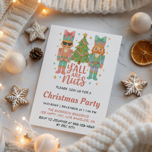 Invitation Fête de Noël festive avec casse-noisette