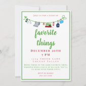 Invitation Fête de Noël Festive Choses favorites (Devant)