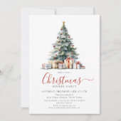 Invitation Fête de Noël festive de dîner de vacances (Devant)