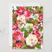 Invitation Fête de Noël Festive Holly Berry Floral (Dos)