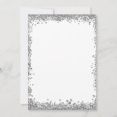 Invitation Fête de Noël festive paillettes d'argent (Dos)