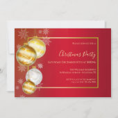 Invitation Fête de Noël festive Ruby & Gold (Devant)