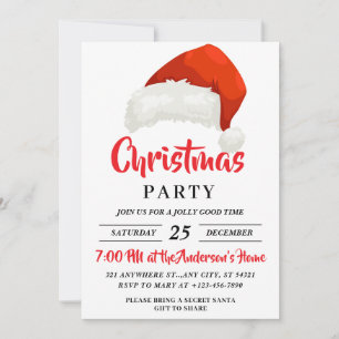 Invitation Fête de Noël Festive Simple