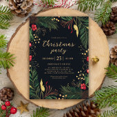 Invitation Fête de Noël Festive Vacances Verdure Botanique