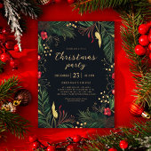 Invitation Fête de Noël Festive Vacances Verdure Botanique