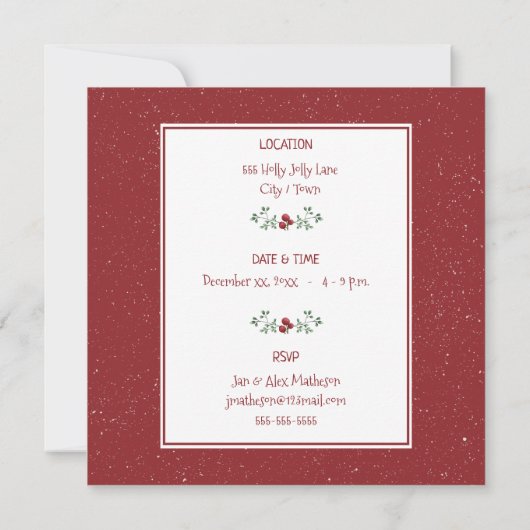 Invitation Fête de Noël - Fête - (Dos)