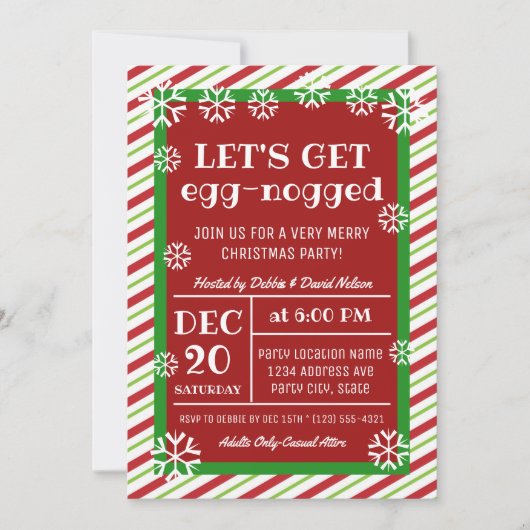 Invitation Fête de Noël Fête d'Adulte moderne Funny (Devant)