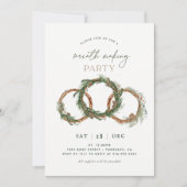 Invitation Fête de Noël Fête de fabrication de la couronne (Devant)