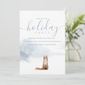 Invitation Fête de Noël Fête de famille Hiver Forêt Fox (Debout devant)