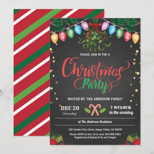 Invitation fête de Noël fête de la marque (Devant / Derrière)