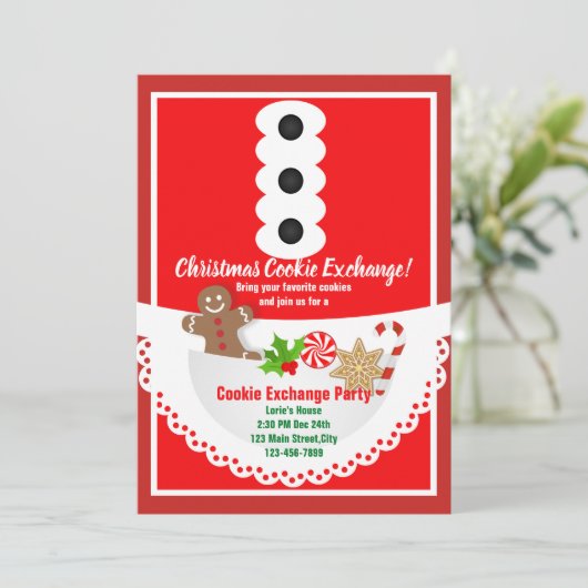 Invitation fête de Noël fête échange de biscuits (Debout devant)