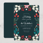 Invitation Fête de Noël Fête Florale Moderne (Devant / Derrière)