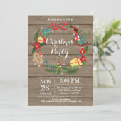 Invitation Fête de Noël Fête Florale Wreath (Debout devant)