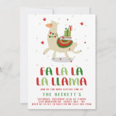 Invitation Fête de Noël Fiesta Llama (Devant)