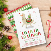 Invitation Fête de Noël Fiesta Llama
