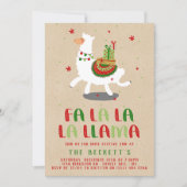 Invitation Fête de Noël Fiesta Llama (Devant)