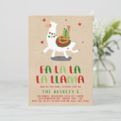 Invitation Fête de Noël Fiesta Llama (Debout devant)