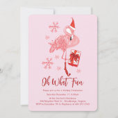 Invitation Fête de Noël Flamant rose drôle (Devant)