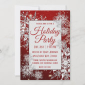 Invitation Fête de Noël Flambeau de neige rouge (Devant)