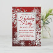 Invitation Fête de Noël Flambeau de neige rouge (Debout devant)