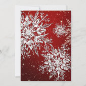 Invitation Fête de Noël Flambeau de neige rouge (Dos)