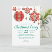 Invitation Fête de Noël Flèches de neige modernes (Debout devant)