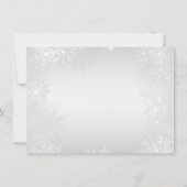 Invitation Fête de Noël Flocon de Neige Argenté (Dos)