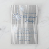 Invitation Fête de Noël Flocon de Neige Bleu (Intérieur)