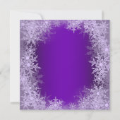 Invitation Fête de Noël Flocon de Neige Violet Élégant (Dos)