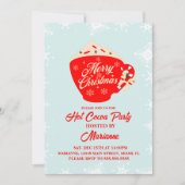 Invitation Fête de Noël Flocons de Cacao Chaud Rétro (Devant)