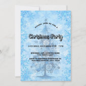 Invitation Fête de Noël flocons de neige (Devant)