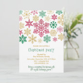 Invitation Fête de Noël  Flocons de neige chic (Debout devant)