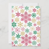 Invitation Fête de Noël  Flocons de neige chic (Dos)