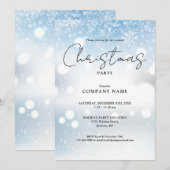 Invitation Fête de Noël Flocons de Neige Hiver (Devant / Derrière)