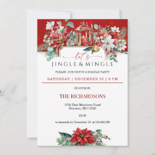Invitation Fête de Noël Floral à la mode