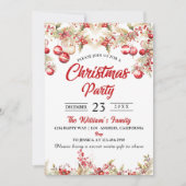 Invitation Fête de Noël Florale (Devant)