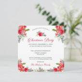 Invitation Fête de Noël florale à l'aquarelle chic (Debout devant)