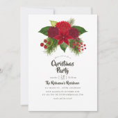 Invitation Fête de Noël Florale Aquarelle (Devant)