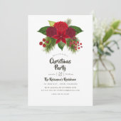 Invitation Fête de Noël Florale Aquarelle (Debout devant)