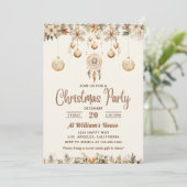 Invitation Fête de Noël florale bohème de Noël (Debout devant)