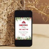 Invitation Fête de Noël florale d'aquarelle blanche simple