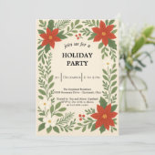 Invitation fête de Noël florale hivernale (Debout devant)