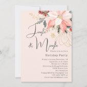 Invitation Fête de Noël Florale moderne Jingle & Mingle Party (Devant)