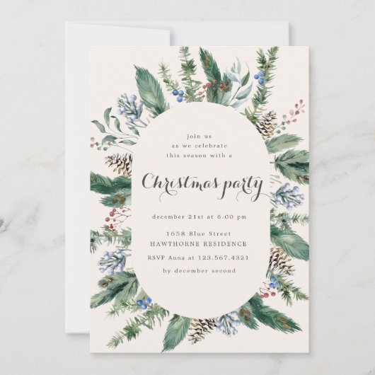 Invitation Fête de Noël Folio Watercolor (Devant)