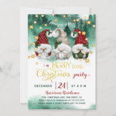 Invitation Fête de Noël Forêt de Gnome Fantaisiste Evergreen (Devant)