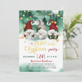 Invitation Fête de Noël Forêt de Gnome Fantaisiste Evergreen (Debout devant)