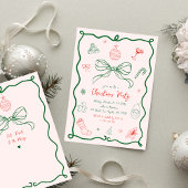 Invitation Fête de Noël française fantaisie à la main