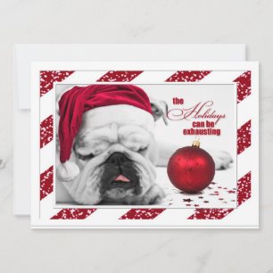 Invitation Fête de Noël Funny Bulldog Père Noël